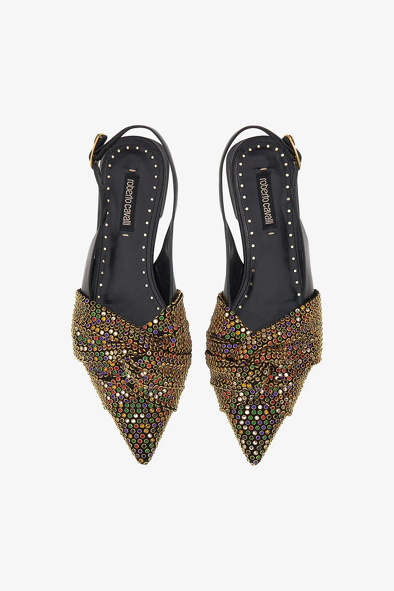 Le Pettegole slingback with cristals