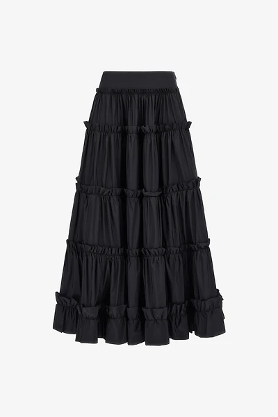 Black Tiered Maxi Skirt