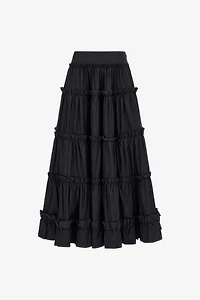 Black Tiered Maxi Skirt