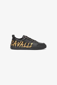 Sneakers With Golden Graffiti Logo