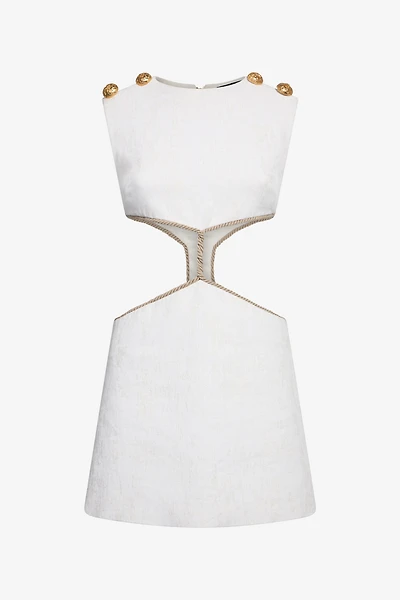 Wall Print Cut-Out Mini Dress