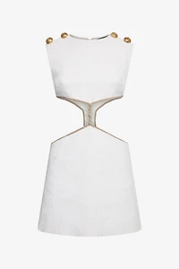 Wall Print Cut-Out Mini Dress