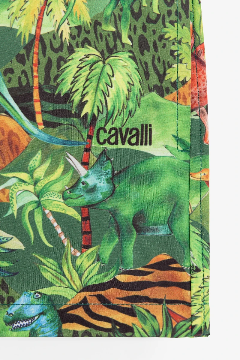 Jungle-Print Swim Shorts