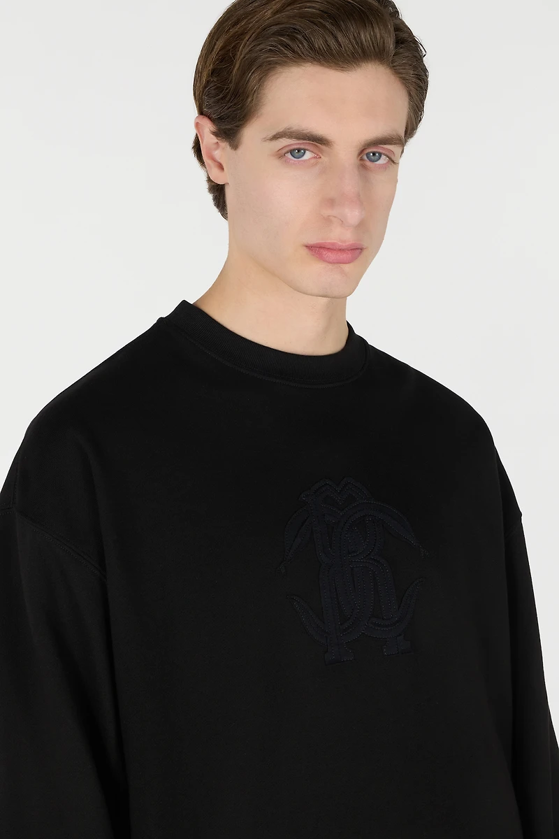 Sweatshirt With Mirror Snake Monogram Embroidery