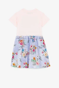 Jaguar And Flower-Print Silk Dress
