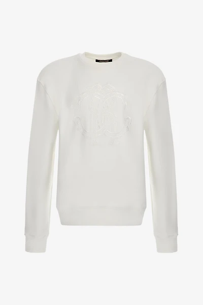 White Sweatshirt With Monogram RC Embossed Logo