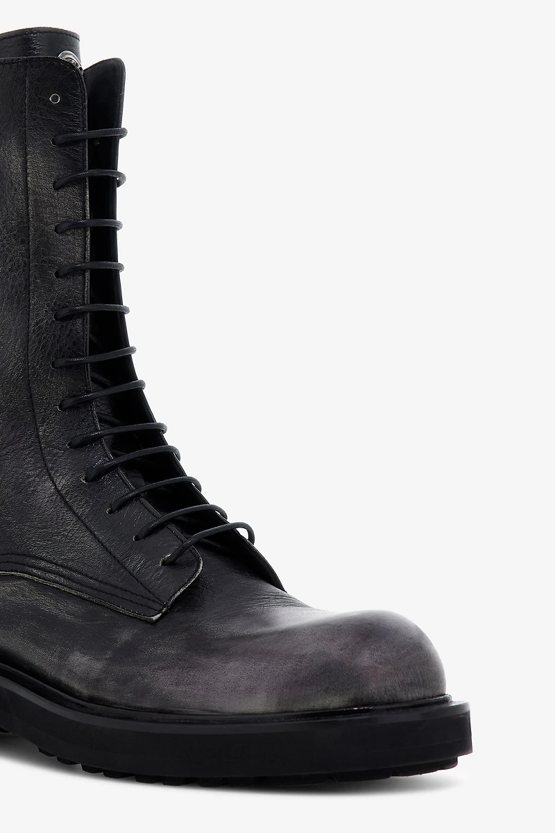 Leather Lace-Up Boots