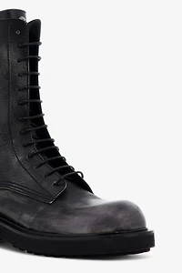 Leather Lace-Up Boots