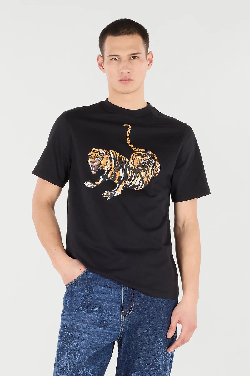 Cotton T-Shirt With Tiger
