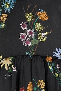 Floral-Print Silk Dress