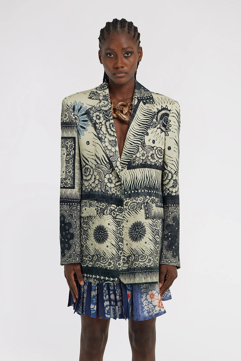 Bandana Print Blazer