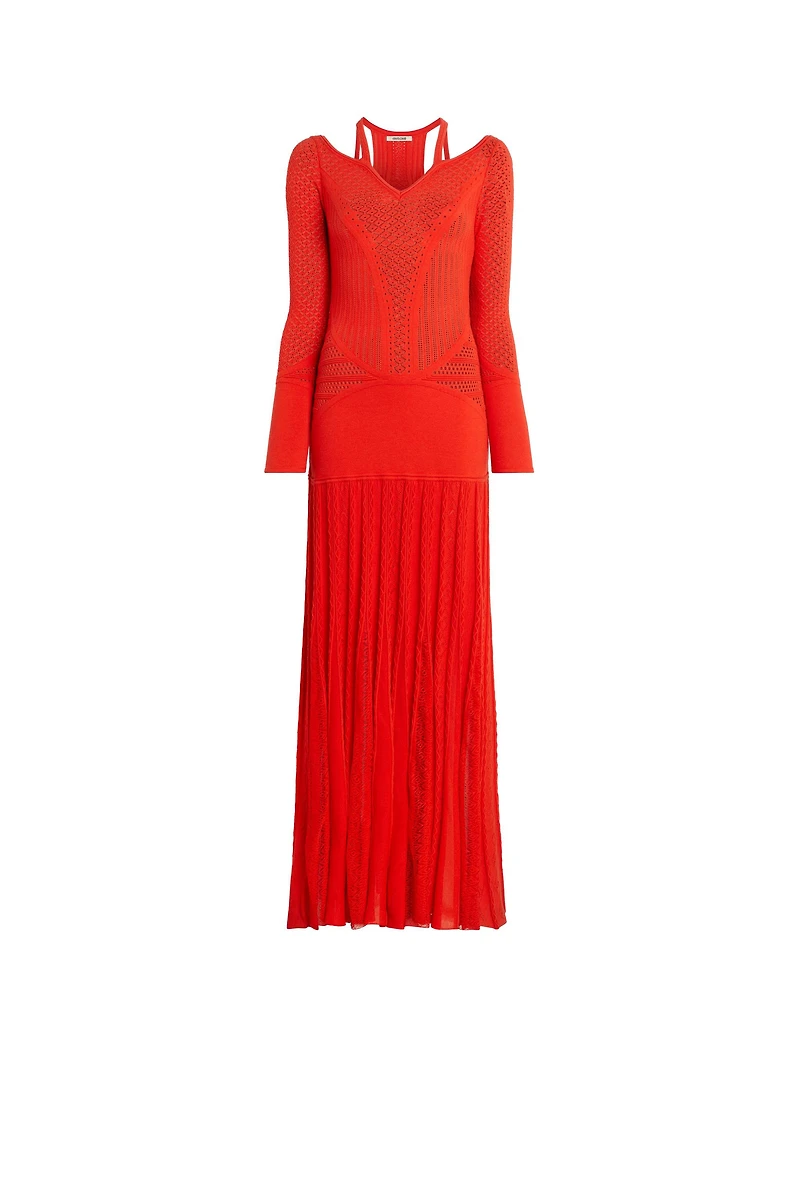 Geometric lace knitted dress