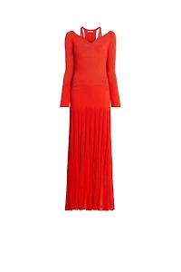 Geometric lace knitted dress