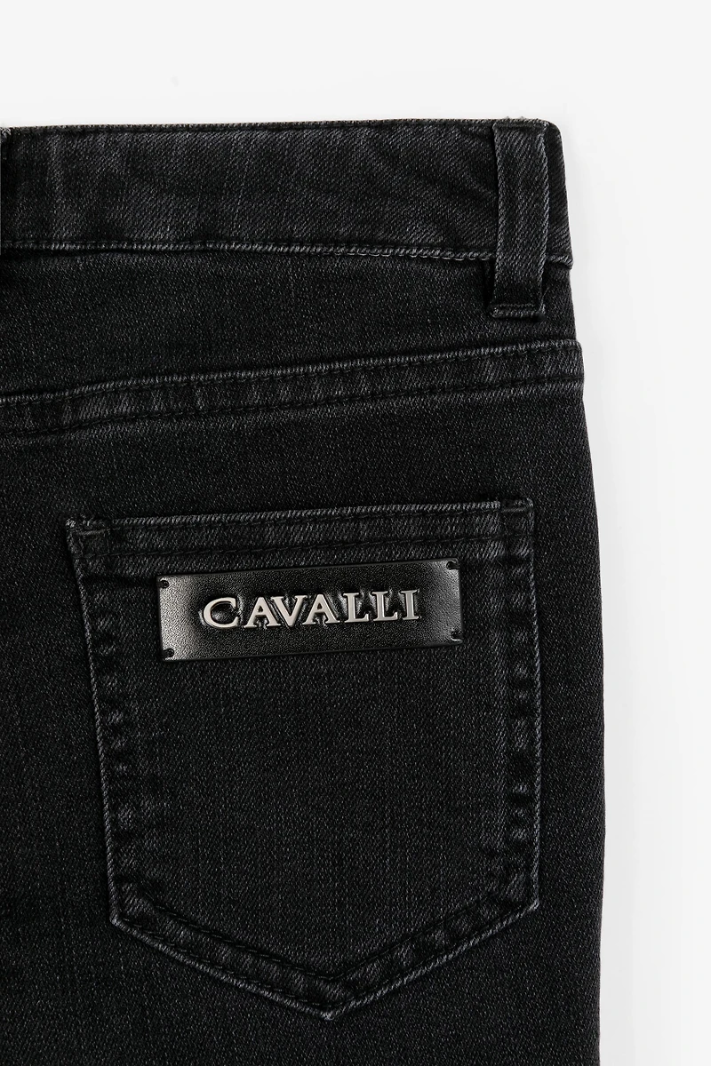Logo-patch straight-leg jeans