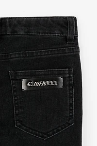 Logo-patch straight-leg jeans