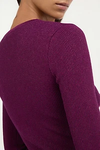 Purple Lurex Sweater With Snake Detail
