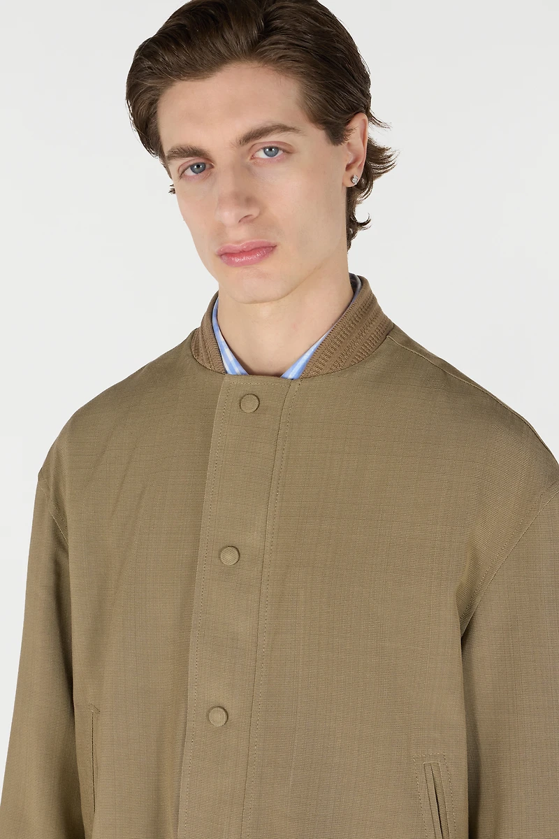 Buttoned Bomber Jacket