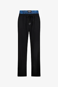 Black Trousers With Printed Waistband