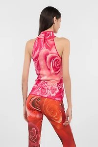 Top With Garden Rose Print