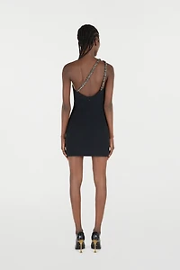 Mini Dress With Bejeweled Neckline