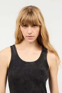 Stretch Cotton Tank Top With JC Monogram