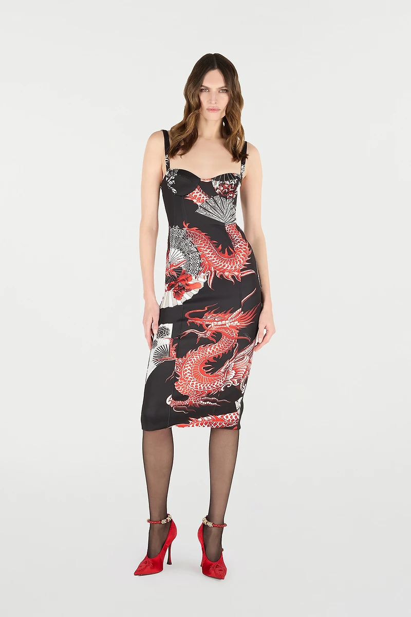 Midi Dress With Dragon