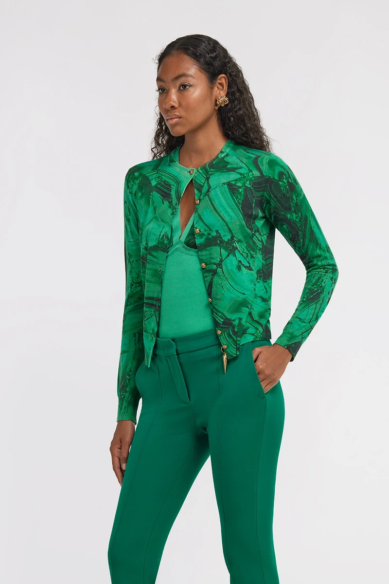 Malachite print cardigan