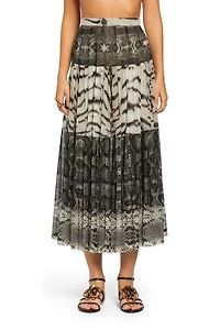 LA Tigresse reptilla pleated skirt