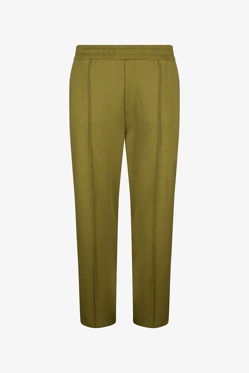 Green Pintuck Trousers