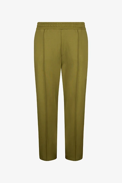 Green Pintuck Trousers