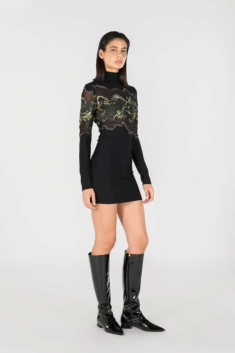 Mini dress with snake print