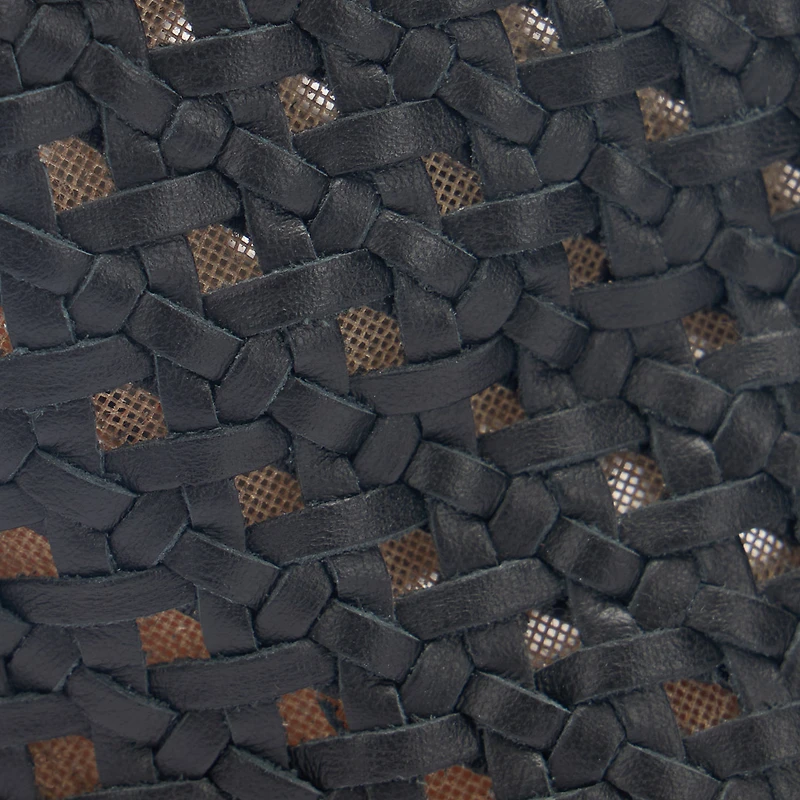 Black Woven Lace-Up Sabot