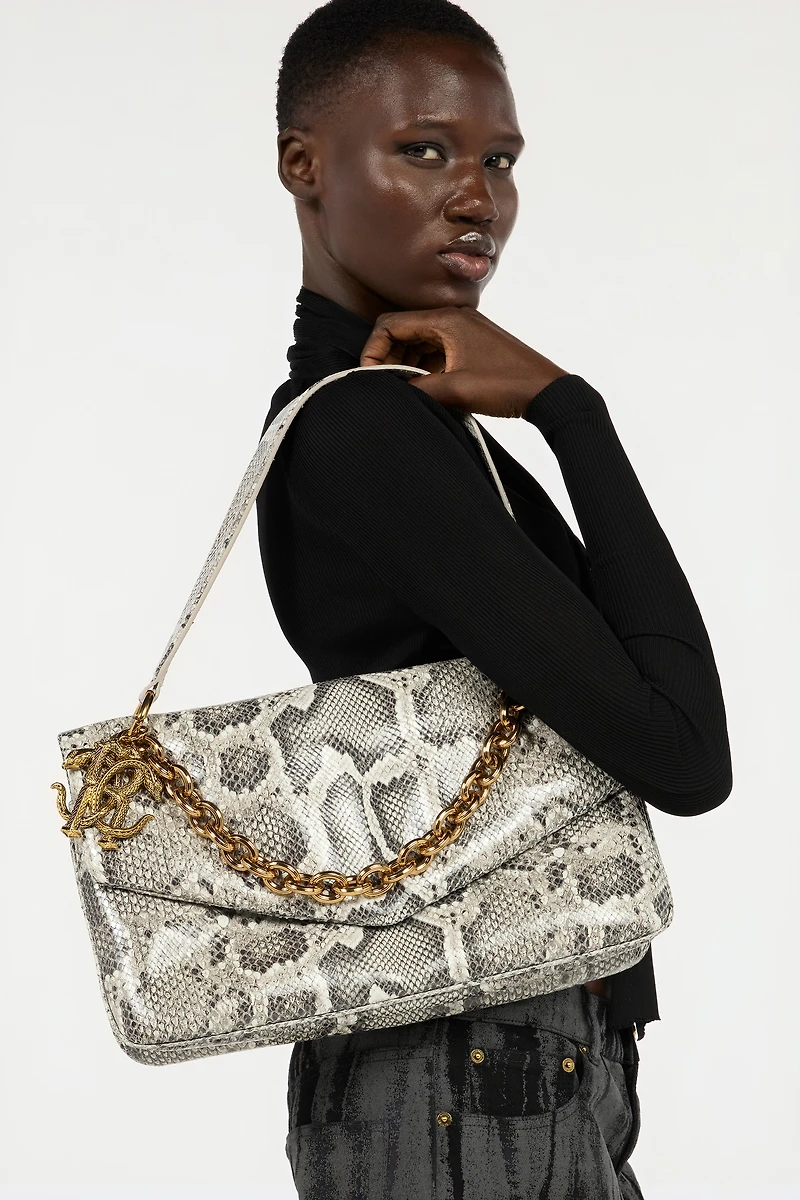 Rock Shoulder Bag With Python Print
