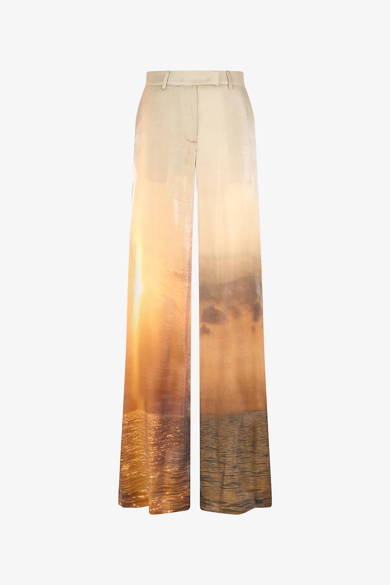 Sunset Print Palazzo Trousers