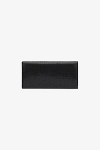 Black Crystal-Embellished Pochette Bag With Mirror Snake Monogram