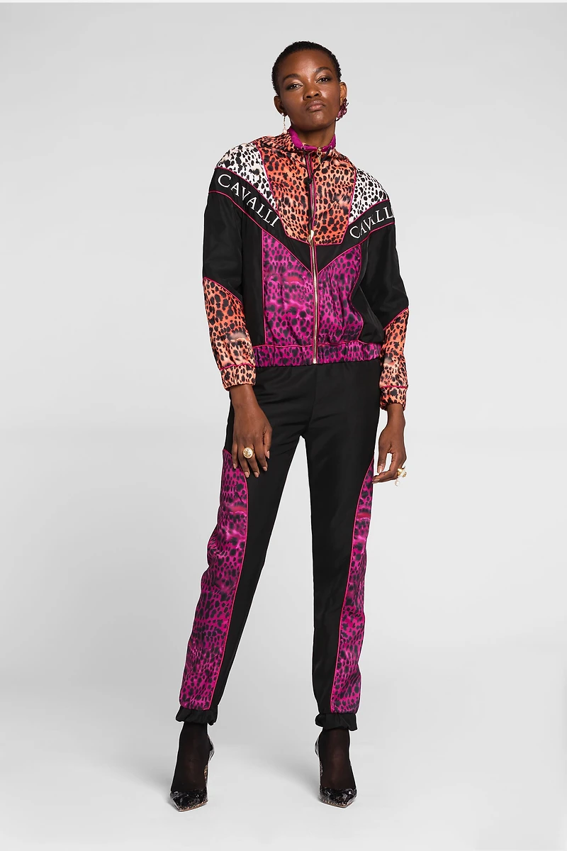 Mix-print track jacket