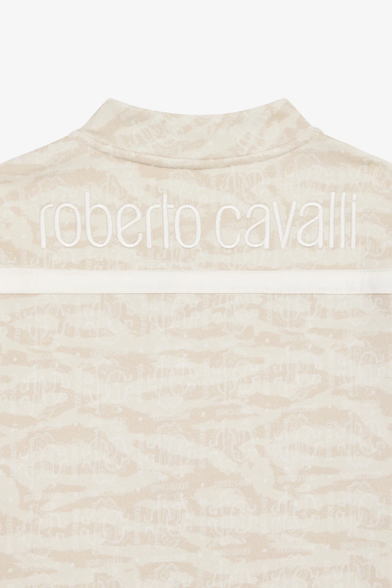 Zip-Up Sweatshirt With Tiger Skin Print