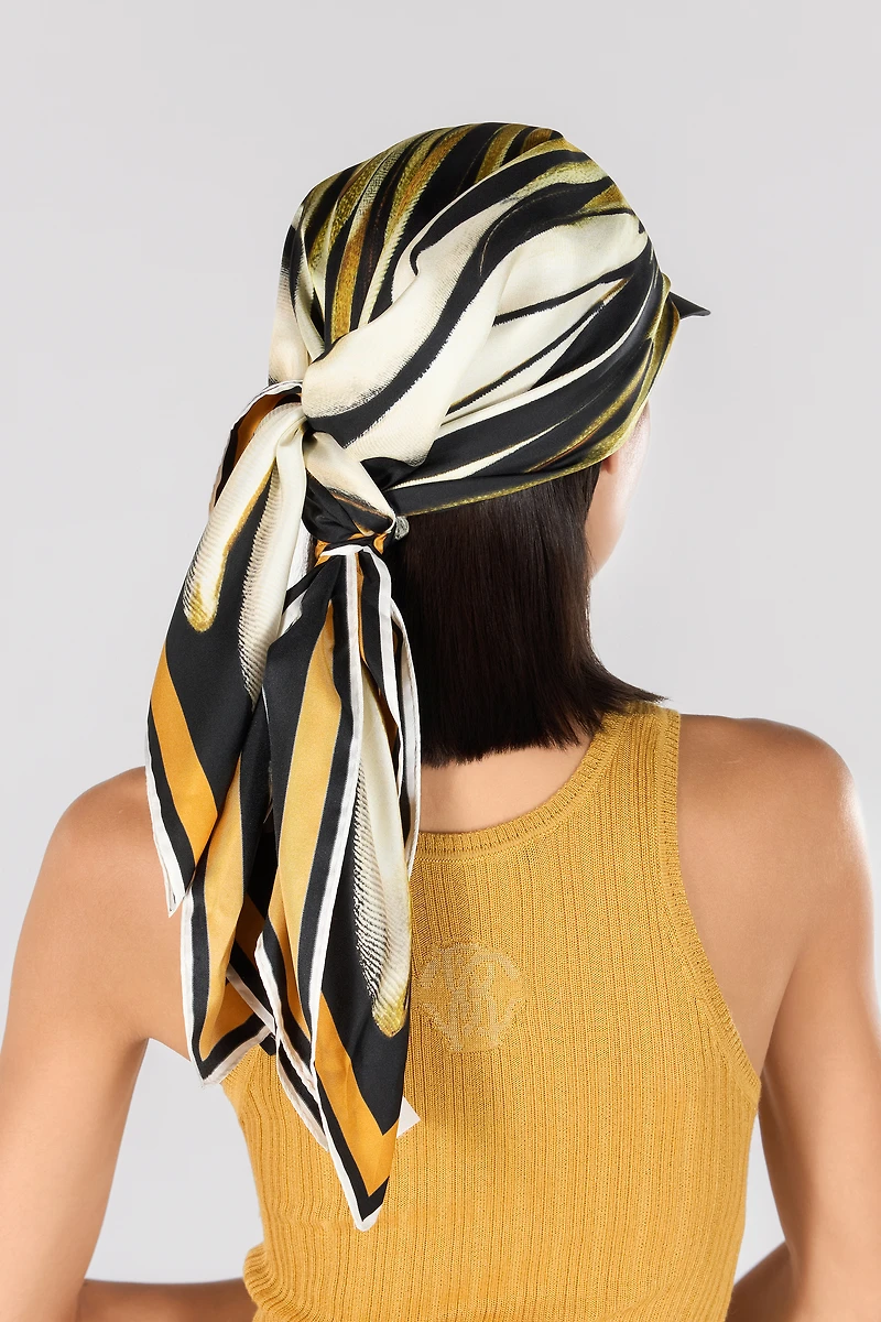 Hat with visor and Ray of Gold scarf