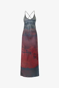 Long Slip Dress With A Mottled Effect