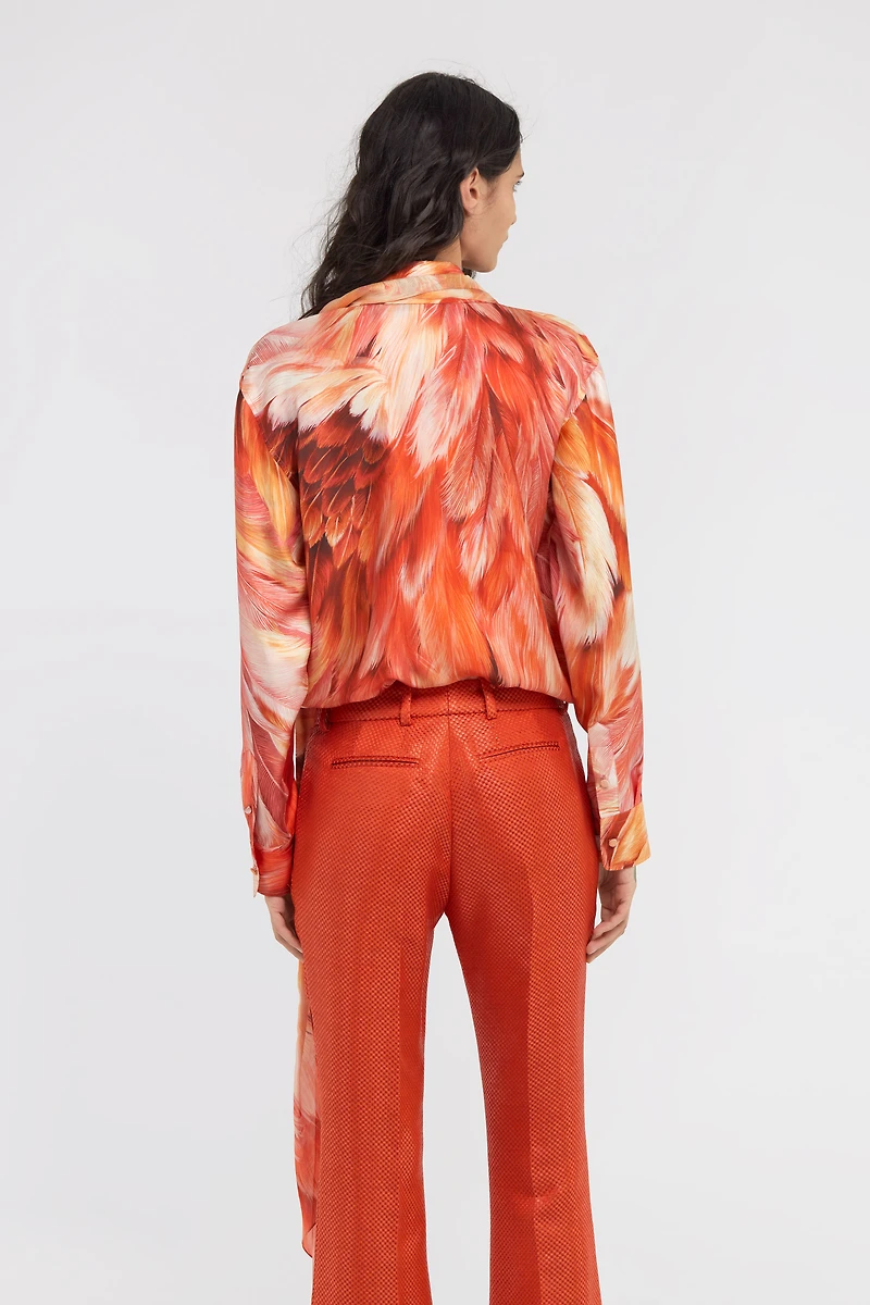 Plumange Print Silk Shirt
