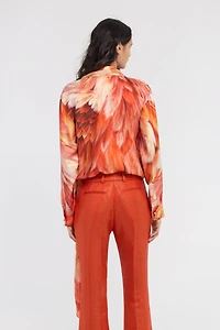 Plumange Print Silk Shirt