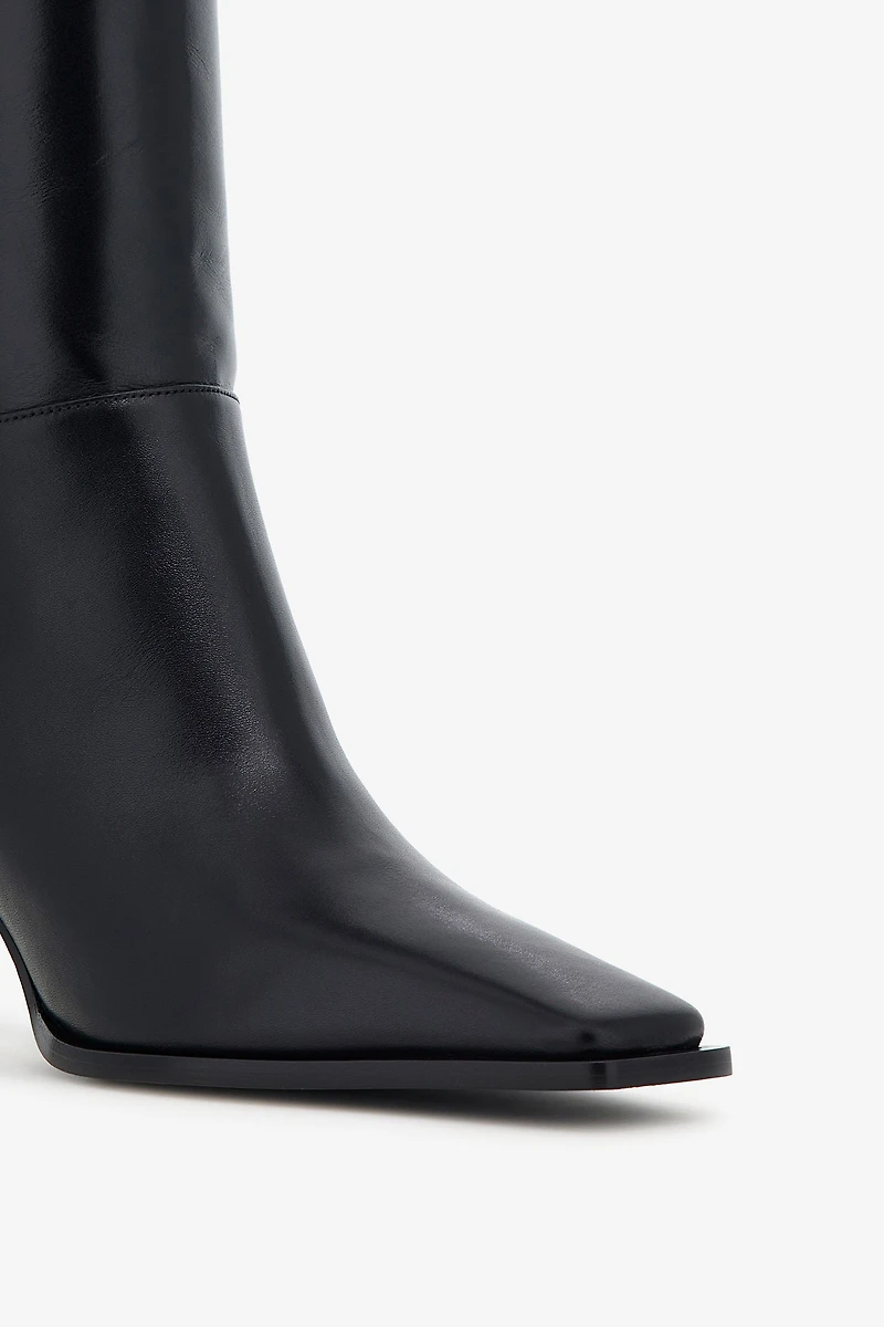 Leather knee-high boots