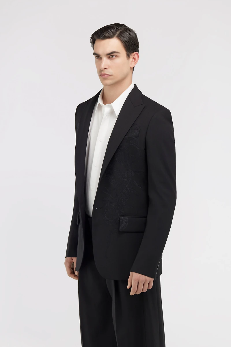 Black Jacket With Embroidery