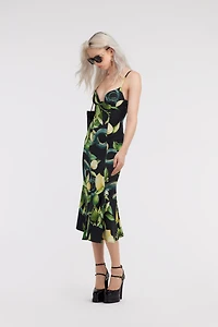Dress with shoulder straps and Lemon print