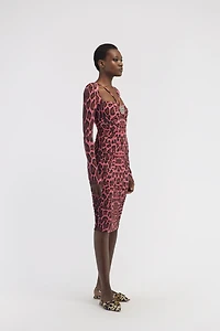 Midi dress with Leopard print