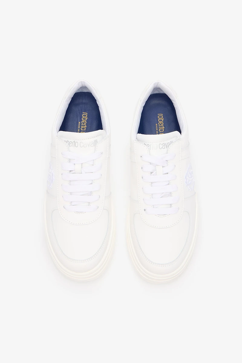 White Sneaker with Embroidered Monogram RC