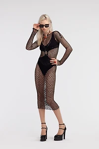 Knit swimsuit cover-up