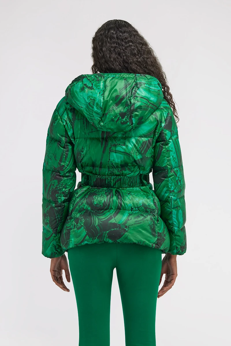 Malachite Print Puffer Jacket