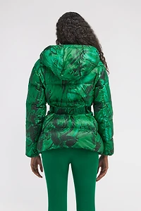 Malachite Print Puffer Jacket