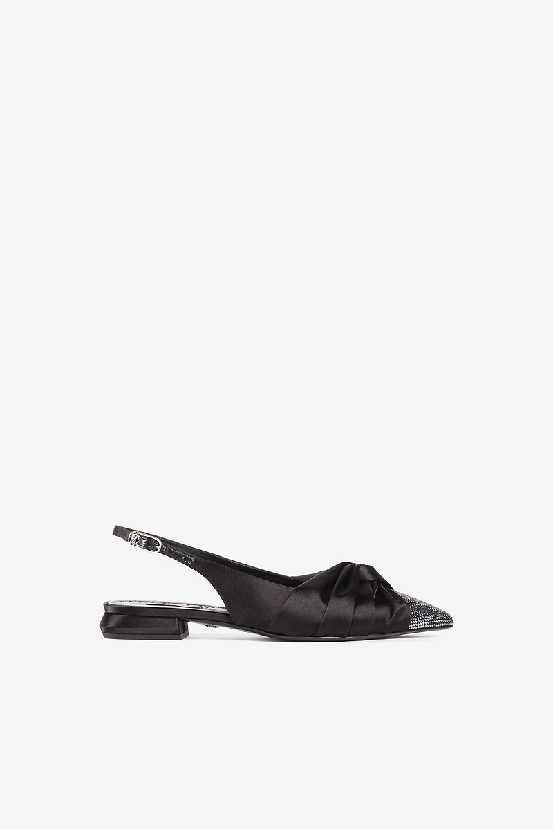 Knot-detail crystal-embellished ballerina shoes